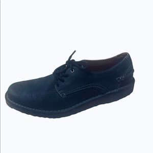 Clarks Ortholite Black Leather Nubuck Lace Up Shoes
